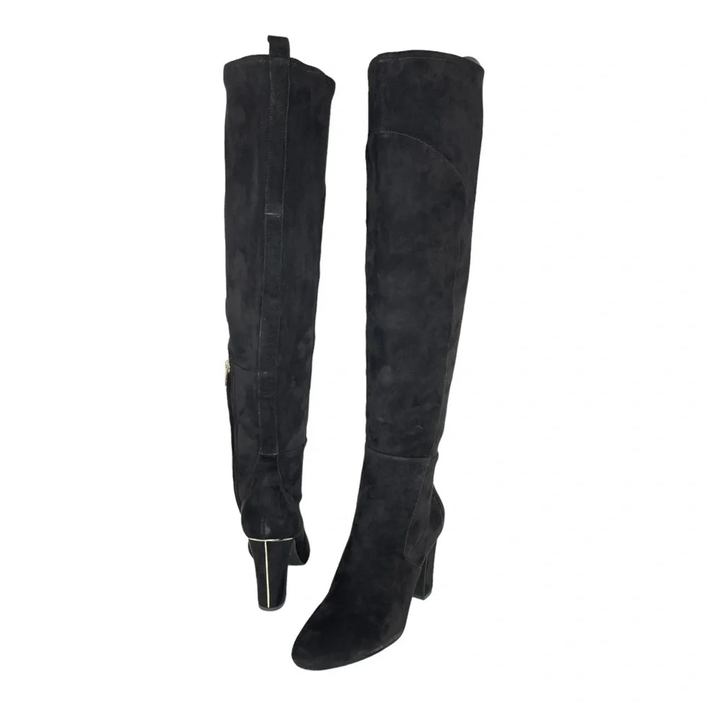 DKNY Sloane Black Suede Leather OTK Womens Boots Size 9.5M